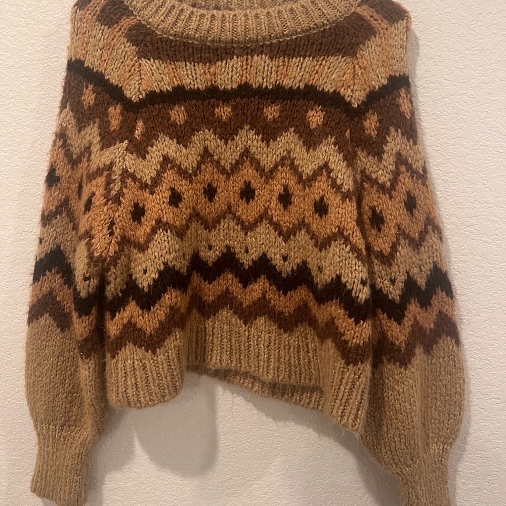 Zara Brown Patterned Women's Sweater